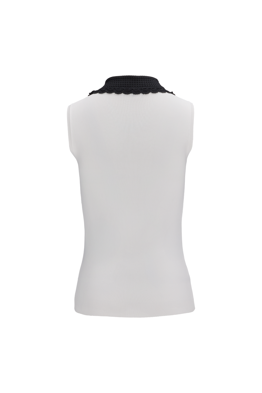 CROCHET COLLAR SLEEVELESS KNIT