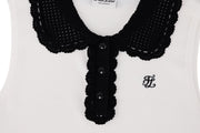 CROCHET COLLAR SLEEVELESS KNIT