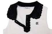 CROCHET COLLAR SLEEVELESS KNIT