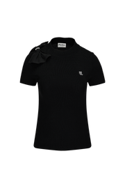 CHIFFON RIBBON CAP SLEEVE KNIT