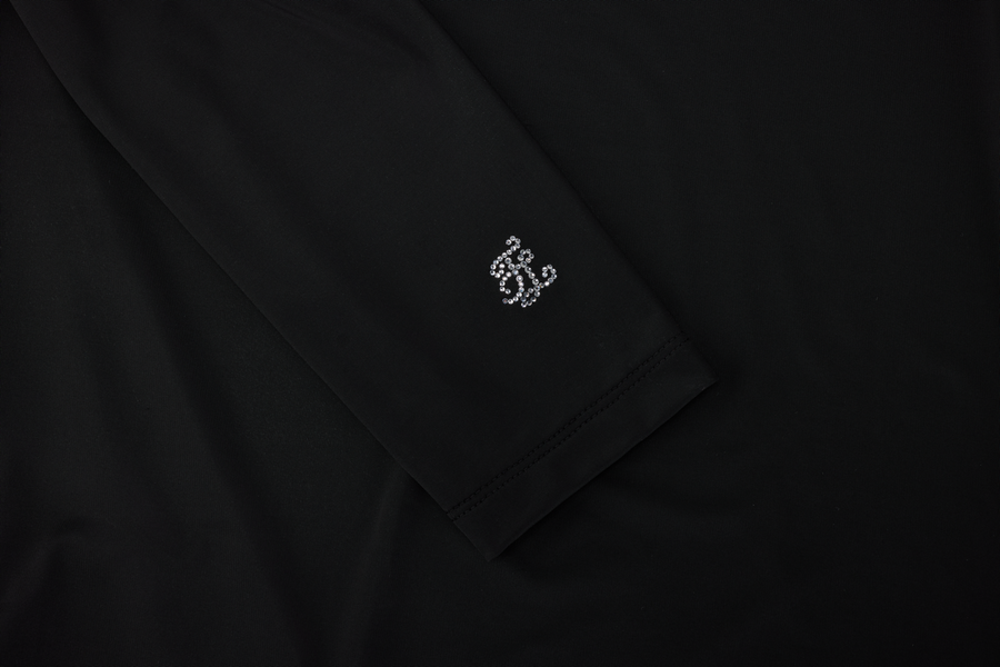 SHEER SHIRRING HIGH NECK T-SHIRT