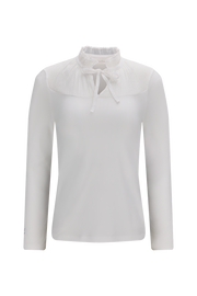 SHEER SHIRRING HIGH NECK T-SHIRT