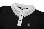 EYELET LACE COLLAR T-SHIRT