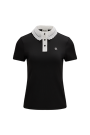 EYELET LACE COLLAR T-SHIRT