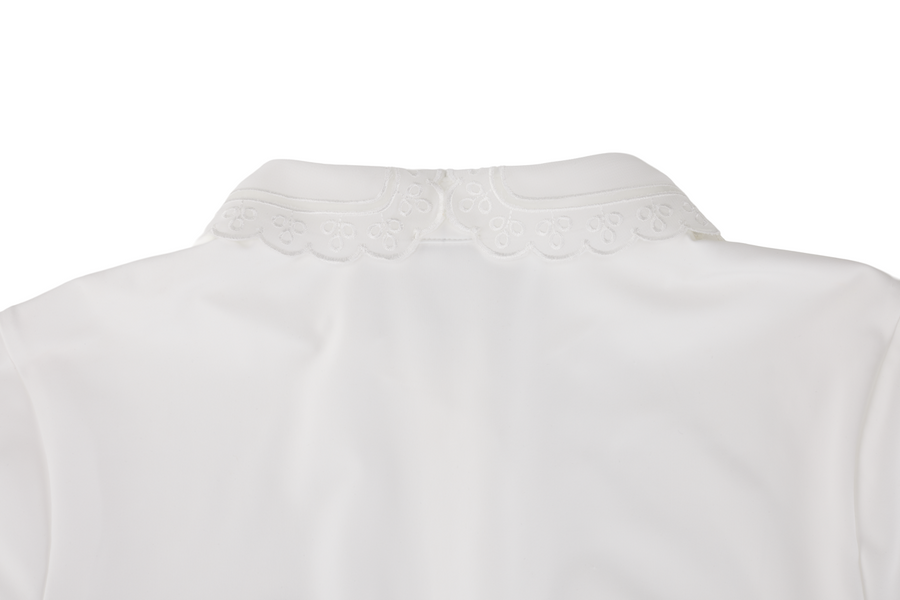 EYELET LACE COLLAR T-SHIRT