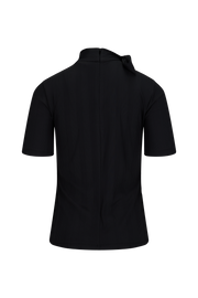 RIBBON HIGH NECK SEVEN-BUTTON T-SHIRT