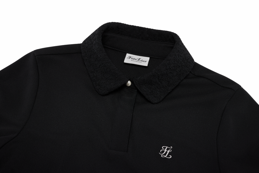 LACE COLLAR PUFF SLEEVE T-SHIRT