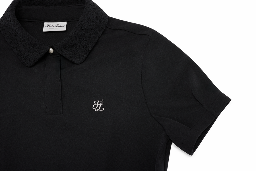 LACE COLLAR PUFF SLEEVE T-SHIRT