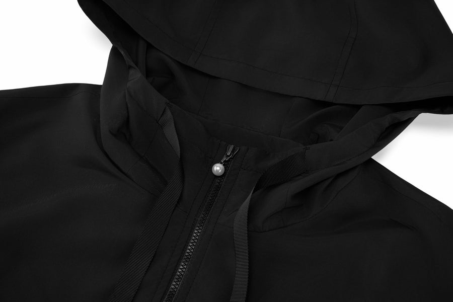 DRAWSTRING RUFFLE ZIP-UP VEST