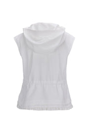 DRAWSTRING RUFFLE ZIP-UP VEST