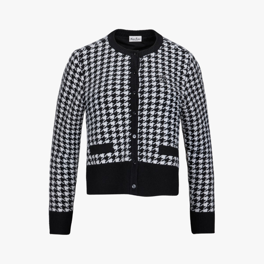 HOUNDSTOOTH WINDPROOF CARDIGAN