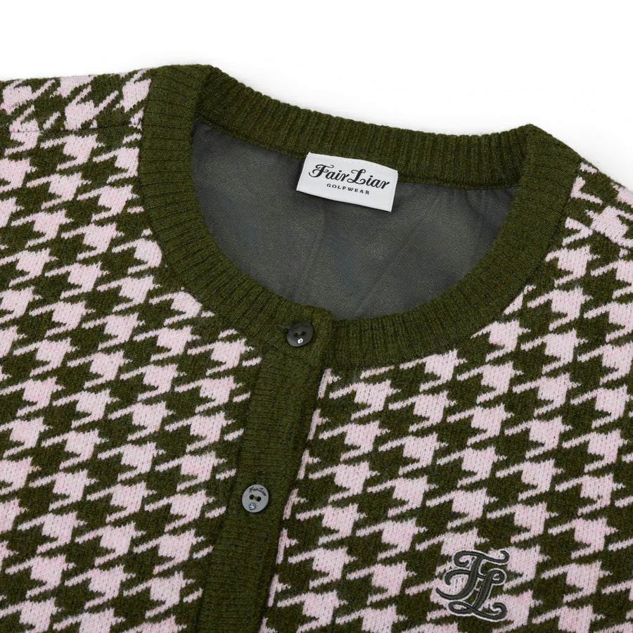 HOUNDSTOOTH WINDPROOF CARDIGAN