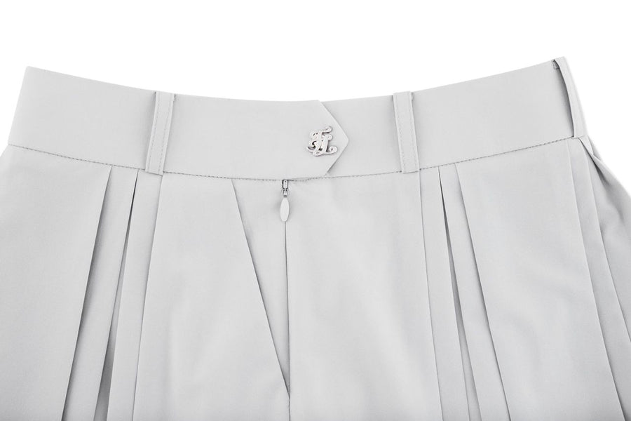 LOGO SNAP PLEATED SKIRT