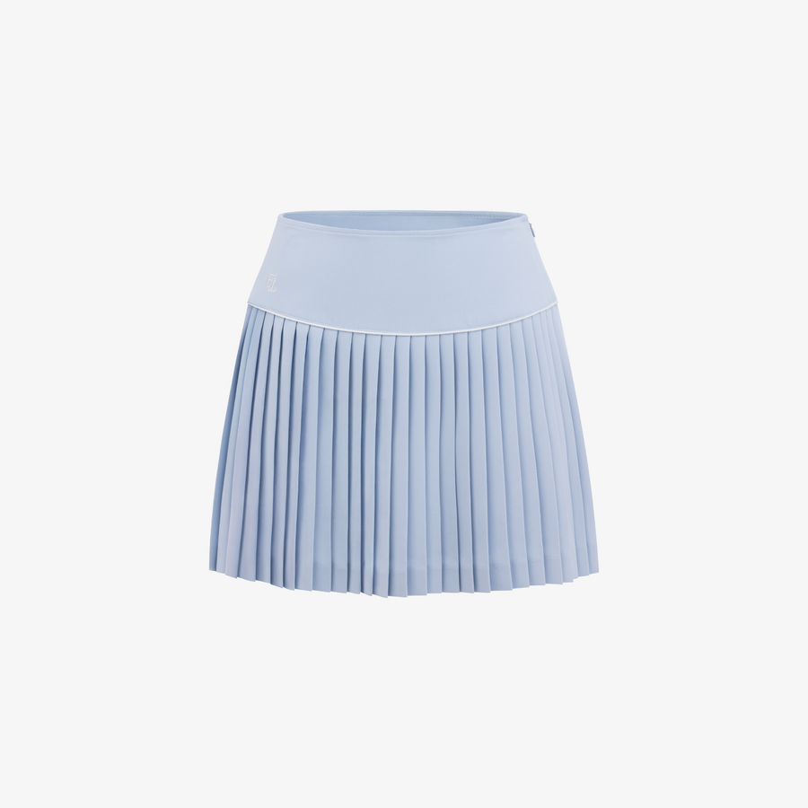 SILK TWIST FLARE PLEATS SKIRT