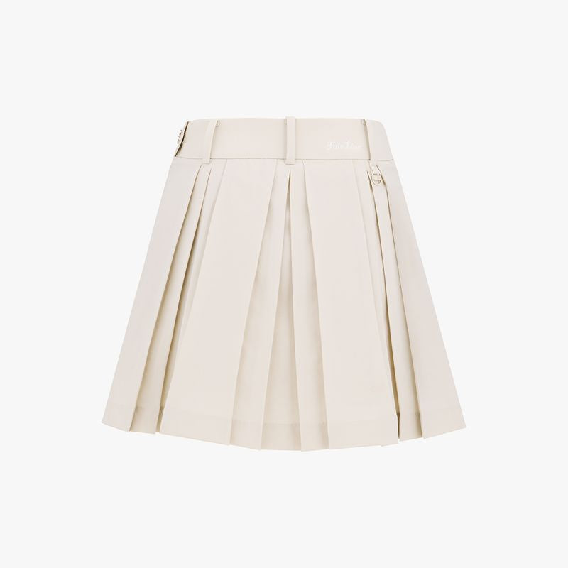 LOGO SNAP PLEATED SKIRT
