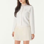 SILK TWIST FLARE PLEATS SKIRT