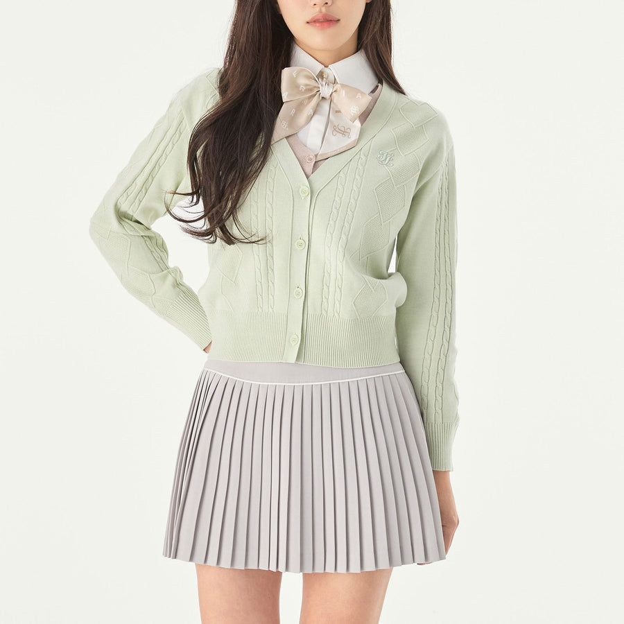 SILK TWIST FLARE PLEATS SKIRT