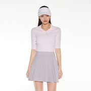 LOGO SNAP PLEATED SKIRT