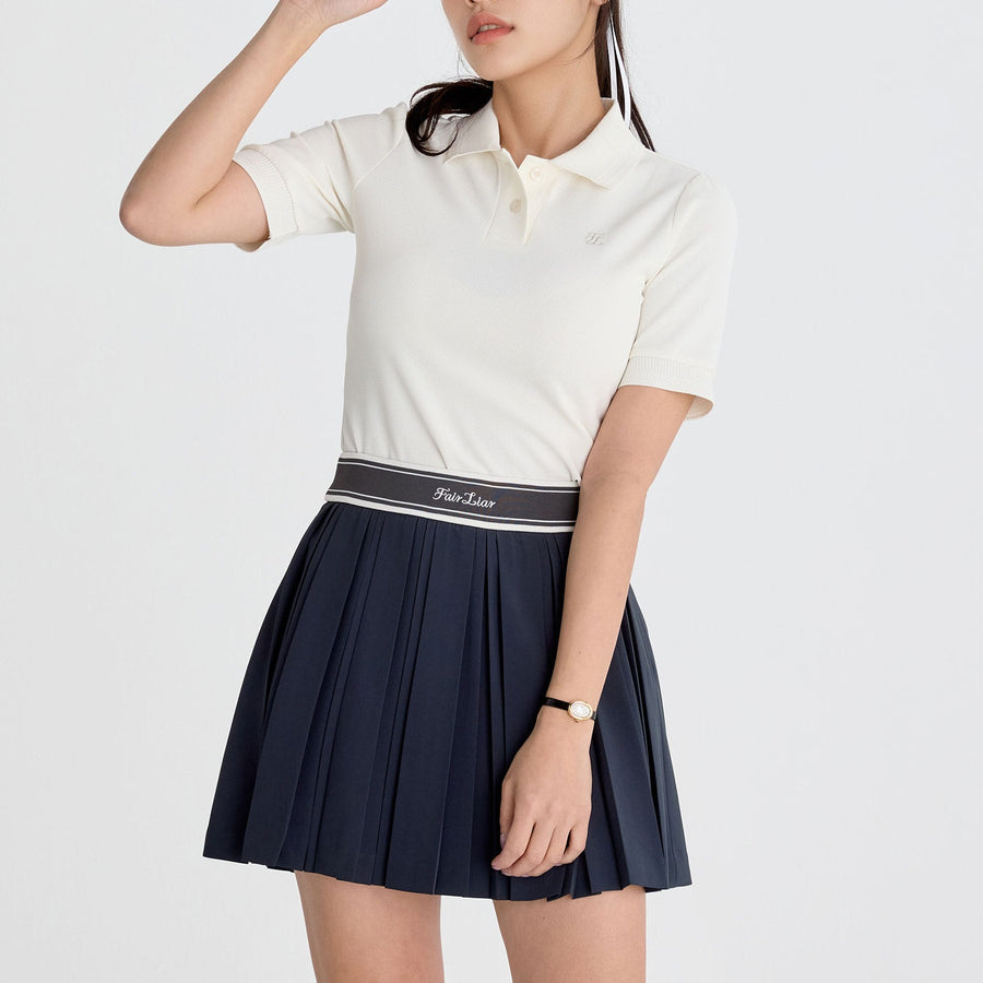 DOUBLE PLEATED BAND SKIRT