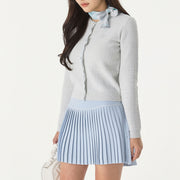 SILK TWIST FLARE PLEATS SKIRT