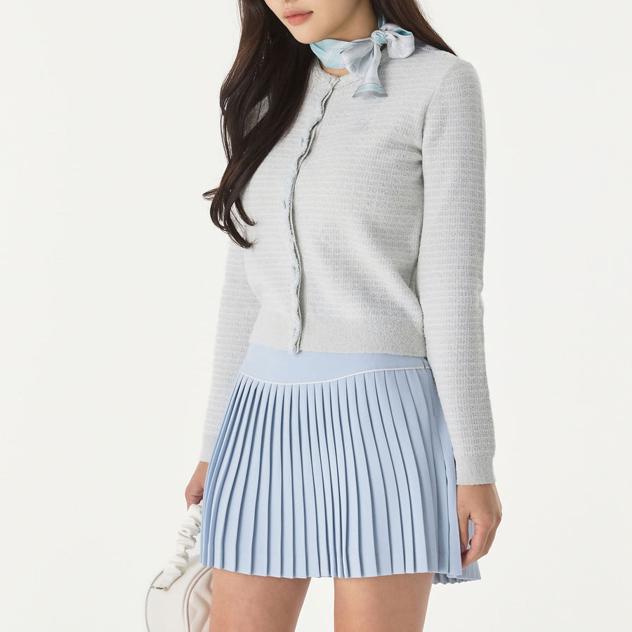 SILK TWIST FLARE PLEATS SKIRT