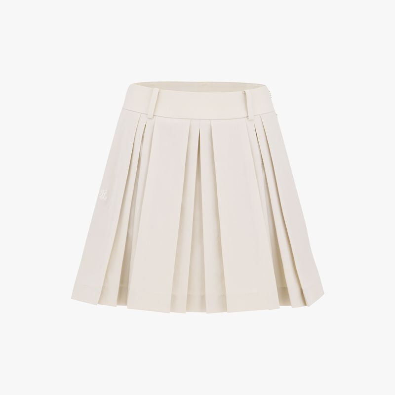 LOGO SNAP PLEATED SKIRT
